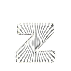 White symbol with ultra thin silver straps. letter z