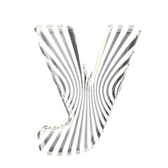 White symbol with ultra thin silver straps. letter y