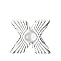 White symbol with ultra thin silver straps. letter x