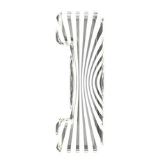 White symbol with ultra thin silver straps