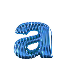 Blue symbol with vertical ribs. letter a