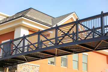 Fototapeta premium bridge at sunrise, connecting worlds with architectural elegance and tranquil beauty