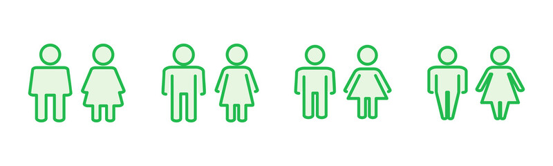 Man and woman icon set. male and female symbol