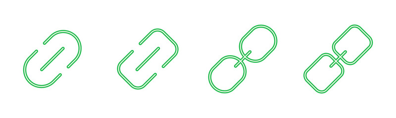 Link icon set. Hyperlink chain symbol.