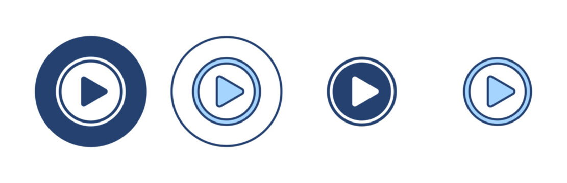 Play icon vector. Play button sign and symbol