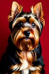 a picture of a dog is shown in the picture next to a red background