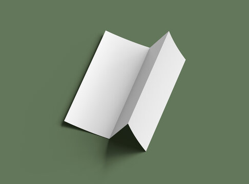 3d render of blank Z-fold letter brochure to present your design