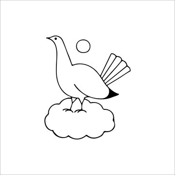 vector illustration of a dove on a cloud