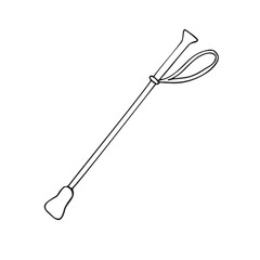 Vector hand drawn doodle sketch horse stick isolated on white background