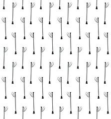 Vector seamless pattern of hand drawn doodle sketch colored horse stick isolated on white background