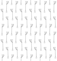 Vector seamless pattern of hand drawn doodle sketch horse stick isolated on white background