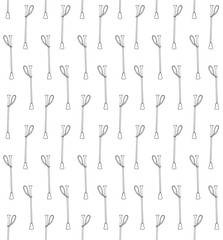 Vector seamless pattern of hand drawn doodle sketch horse stick isolated on white background