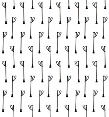 Vector seamless pattern of hand drawn doodle sketch horse stick isolated on white background - obrazy, fototapety, plakaty