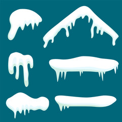 Snow cap images on pack. Vector illustration.
