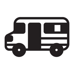 school bus glyph icon