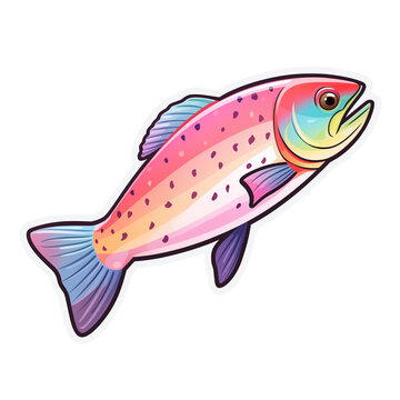 recommend clip art: illustration of a rainbow trout fish - png transparent background