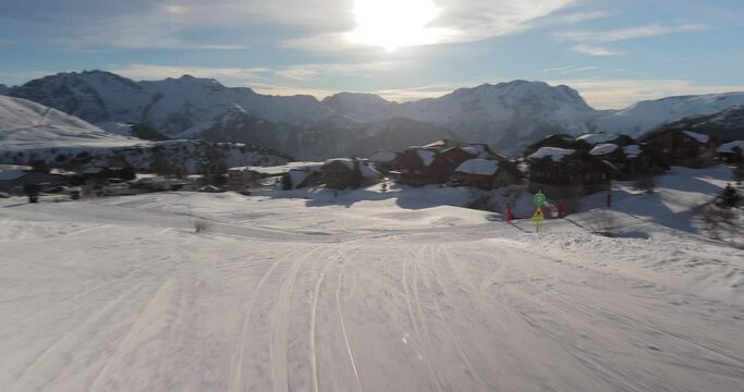 Skiing slopes of Alpe d'Huez