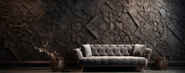 A high-quality photograph that focuses on the intricacies of a luxurious wall texture, highlighting...