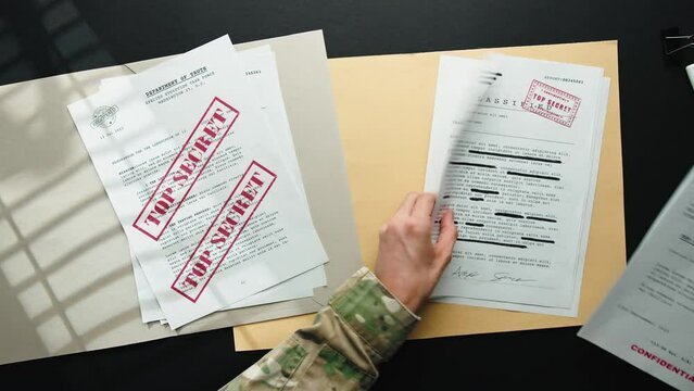 Top Secret Papers on desk 