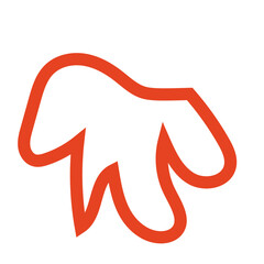 Red outline abstract shapes vectors