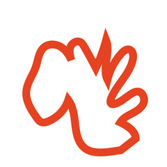 Red outline abstract shapes vectors