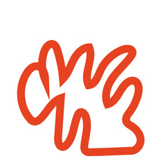 Red outline abstract shapes vectors