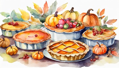 a spread of Thanksgiving pies