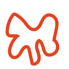 Red outline abstract shapes vectors