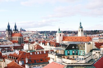 Fototapeta na wymiar Beautiful cityscape of Prague with traditional architecture in Czech Republic