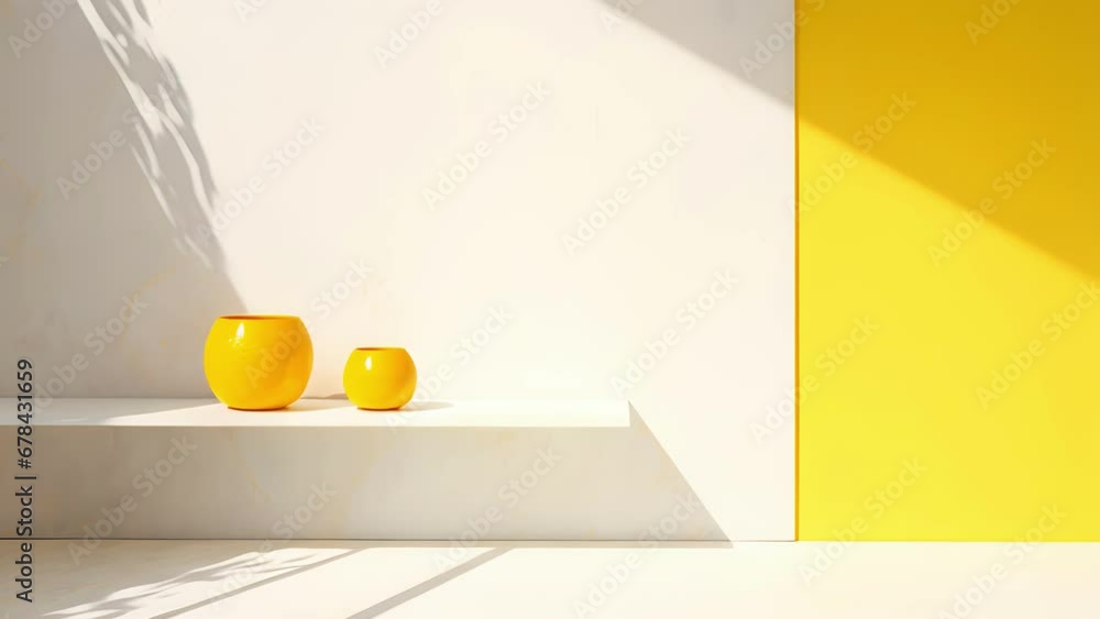 Poster this minimalistic abstract background showcases a bright summer day through a partially open window.