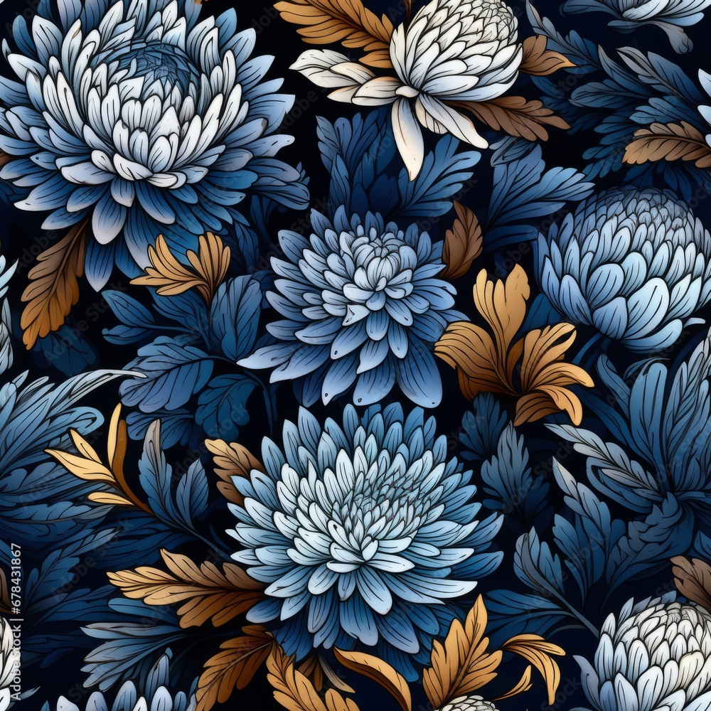 Poster captivating and colorful floral seamless pattern with a stunning array of vibrant colors