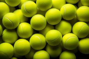 Vibrant tennis balls pattern background   arrangement of new tennis balls for captivating backdrop - Powered by Adobe