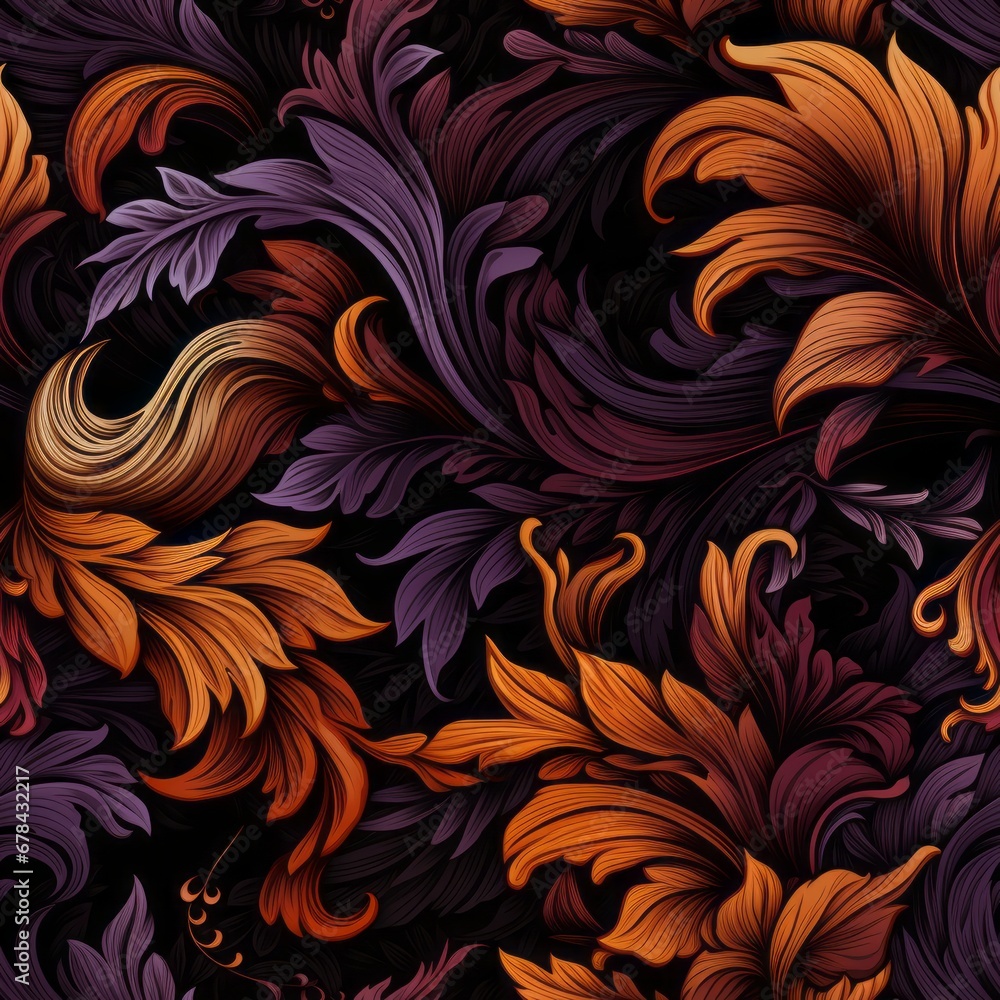 Poster exquisite and vibrant floral seamless pattern adorned with a stunning array of captivating colors