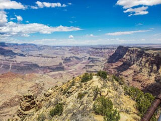 Beautiful aerial view of the rock formations at the Grand Canyon National park