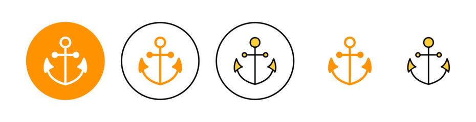 Anchor icon set for web and mobile app. Anchor sign and symbol. Anchor marine icon.