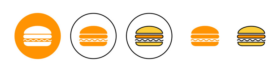 Burger icon set for web and mobile app. burger sign and symbol. hamburger