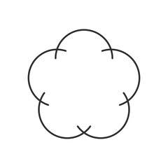 シンプルな花の形のフレーム- かわいい背景･あしらいの素材