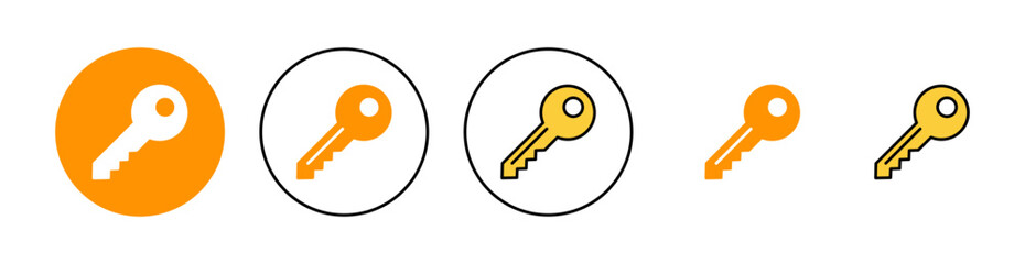 Key icon set for web and mobile app. Key sign and symbol.
