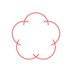 シンプルな花の形のフレーム- かわいい背景･あしらいの素材