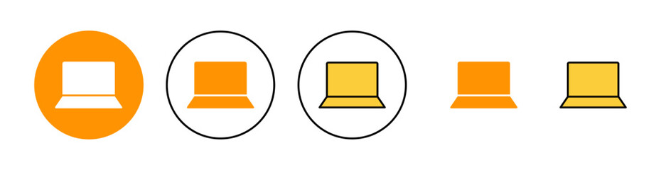 Laptop icon set for web and mobile app. computer sign and symbol