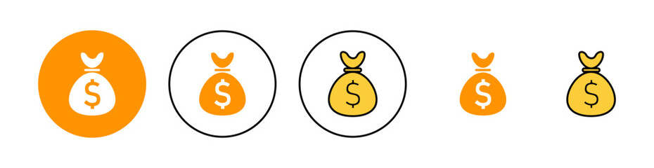 Money icon set for web and mobile app. Money sign and symbol