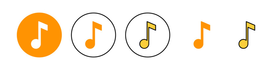 Music icon set  for web and mobile app. note music sign and symbol