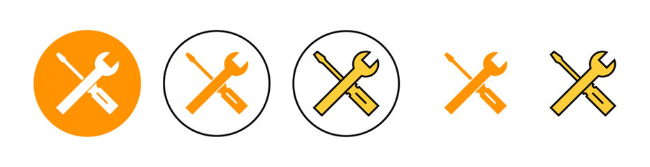 Repair tools icon set for web and mobile app. tool sign and symbol. setting icon. Wrench and screwdriver. Service