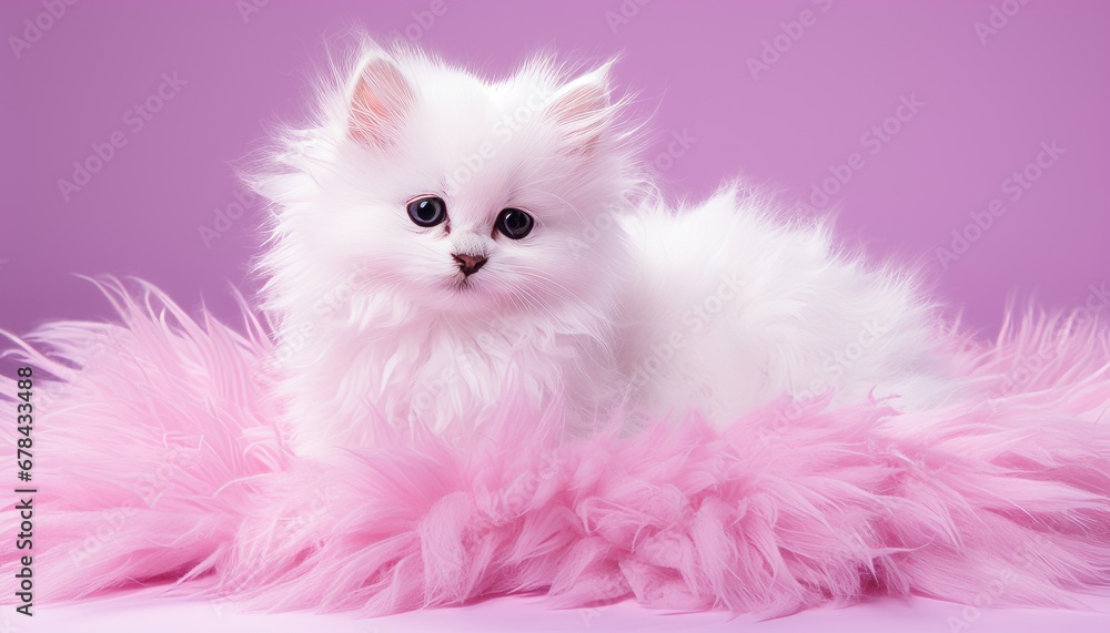 Poster captivating studio capture of an endearing and charming cat on an isolated background of solid color