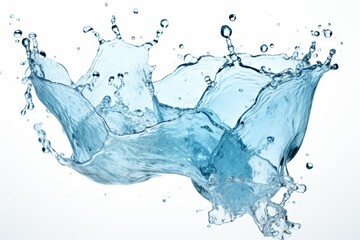Obraz premium Stunning and captivating splash of pure blue water elegantly isolated on a pristine white background
