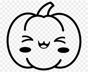 Cute pumpkin character isolated  on png for Thanksgiving  elements 