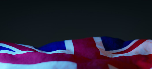 Great britain horizon waving National Flag for Veterans day background, 3d rendering