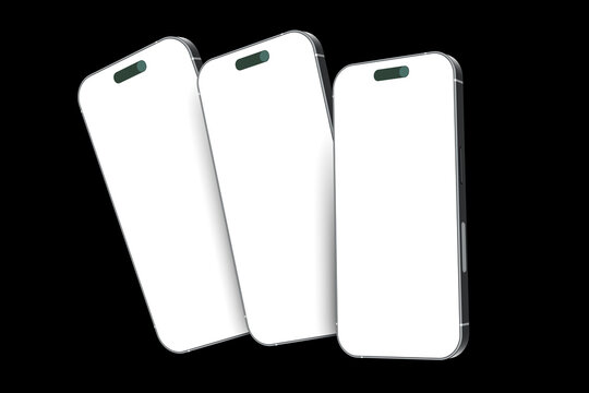 3 iphone 15 pro mobile phone  mockup