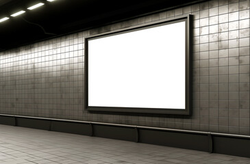 Subway Train Metro Underground Station Billboard Mockup