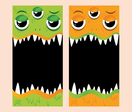 MONSTER  PUBLICIDAD PARA POST DE INSTAGRAM COLOR NARANJA Y VERDE EDITABLE 